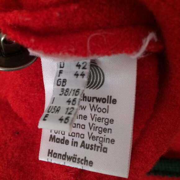 Giesswein Womens Jacket Cardigan Sz 12 Wool Applique Buttons Made in Austria - Picture 10 of 11